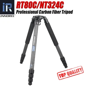 rt80cnt324c professional carbon fiber tripod for dslr camera video camcorder birdwatching heavy duty camera stand 75mm bowl free global shipping