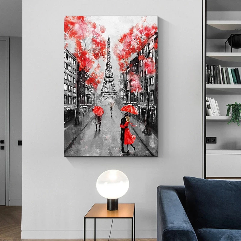 Абстрактный портрет девушка с зонтом холст картины настенное искусство для