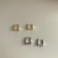 net celebrity earrings bag shape square mini small ear buckle simple style metal s dongdaemun new south korea women heart