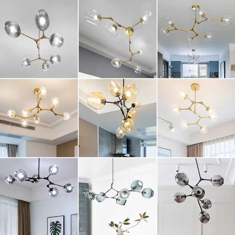 Скандинавский современный светодиодный светильник стеклянная люстра