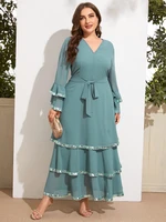 toleen womens plus size large maxi dresses chic elegant 2022 long sleeve female oversize muslim evening party festival clothing