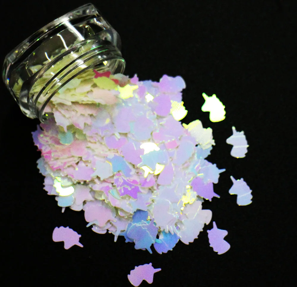 14 цветов! 8 мм Единорог формы пайетки переливчатая Радуга блестящие ломтики 3D