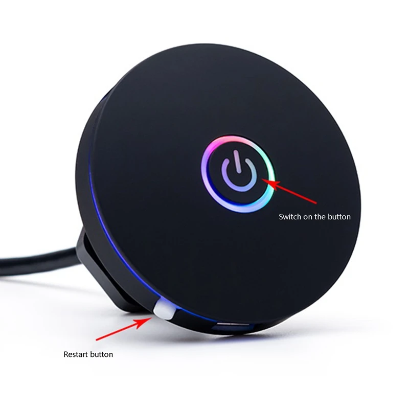 Компьютерный переключатель RGB с эффектом освещения внешняя кнопка главного