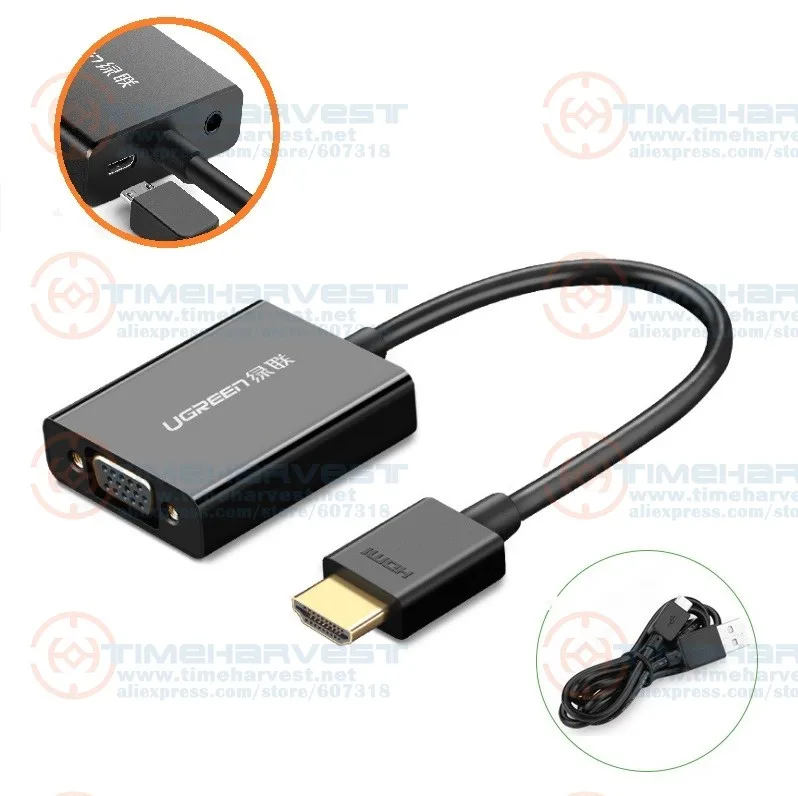 HDMI к VGA адаптер для PS4 Мужской к Famale конвертер 1080P VGA к HDMI адаптер с 3,5 разъемом для ТВ коробка ПК VGA к HDMI