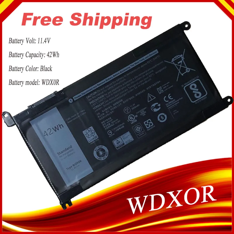 

WDX0R WDXOR Laptop Battery For Dell Inspiron 13 5000 5368 5378 7368 7378 14 7000 7460 15 5565 5578 7560 7569 7570 7579