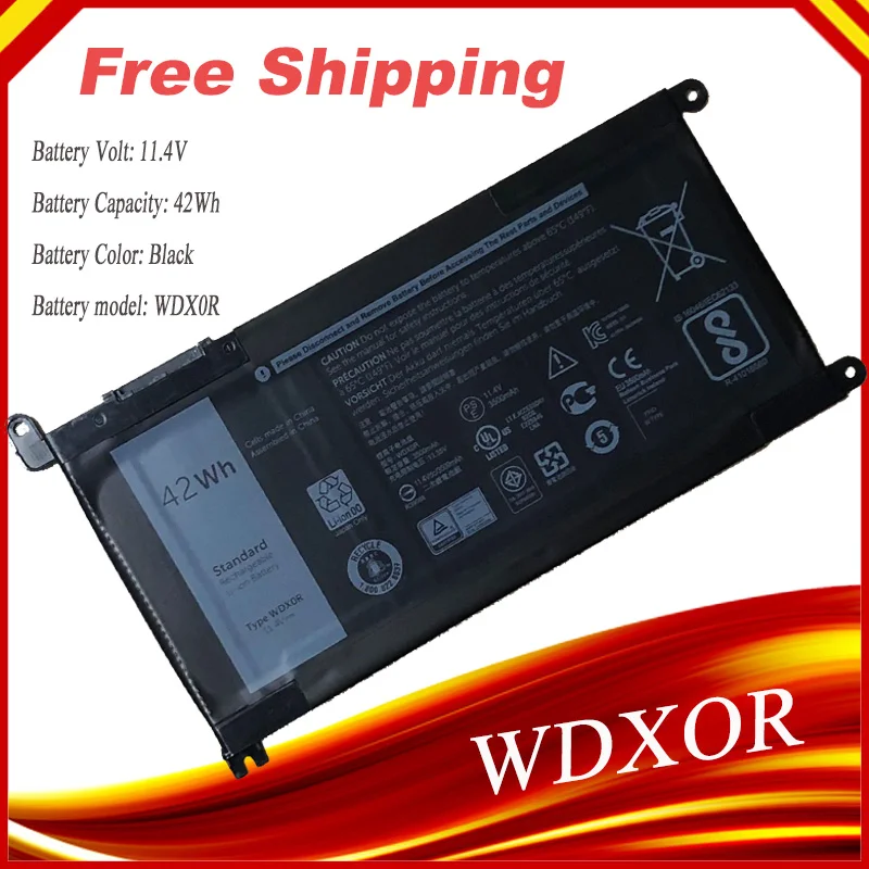 Аккумулятор WDX0R для ноутбука Dell Inspiron 15 5565 5567 5568 7560 7569 7579 13 7368 7378 5378 5368 14 7460 7472 3480