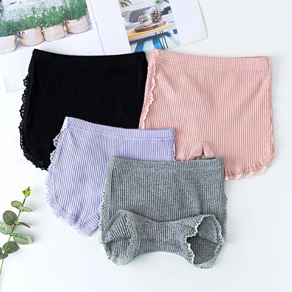 Simple Soft Kids Lace Stitching Leggings Girls Leggings Short for Summer