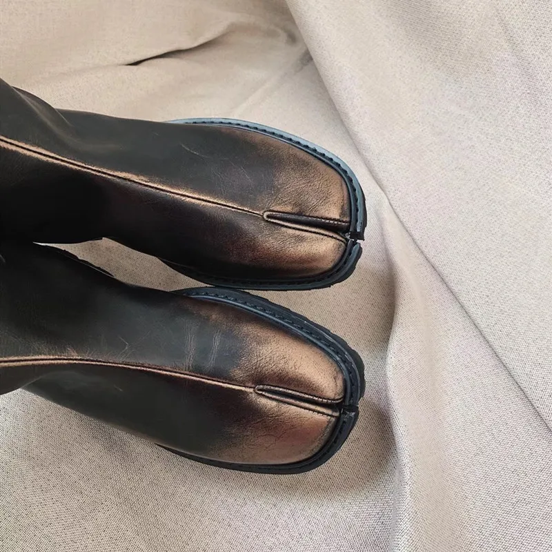 Модные высокие сапоги до бедра из натуральной кожи сексуальный носок колена с