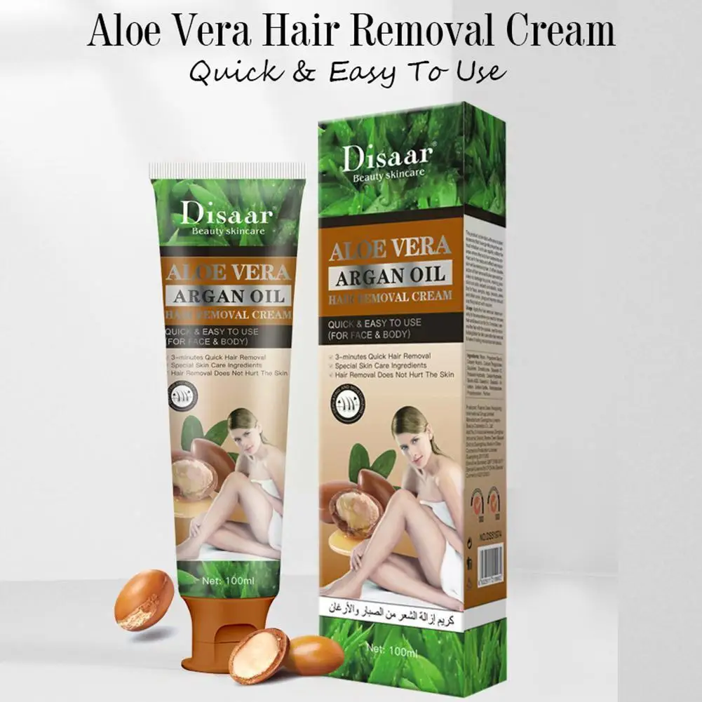 

Argan Oil Aloe Vera Hair Removal Cream Permanent Depilation Depilatory The Cream Thighs Repair Skin Arms For Underarms Can G1R7