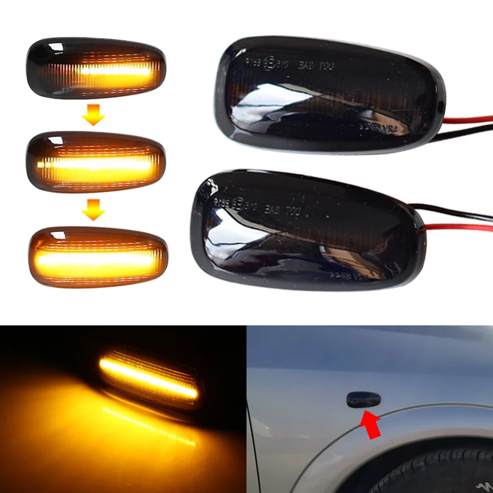 

2pcs For Opel Zafira A 99-05 Astra G 98-09 Dynamic Turn Signal Light LED Side Fender Marker Sequential Indicator Blinker