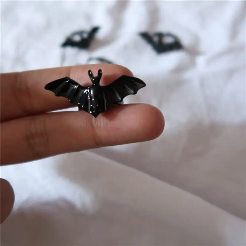 

Cute Halloween Ring Black Bat Opening Adjustable Gothic Ring Band Unisex Jewelry