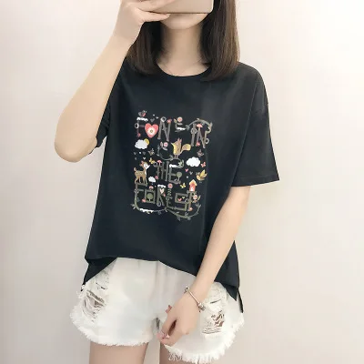 Модные женские футболки с рукавами новинка хит продаж Студенческая футболка