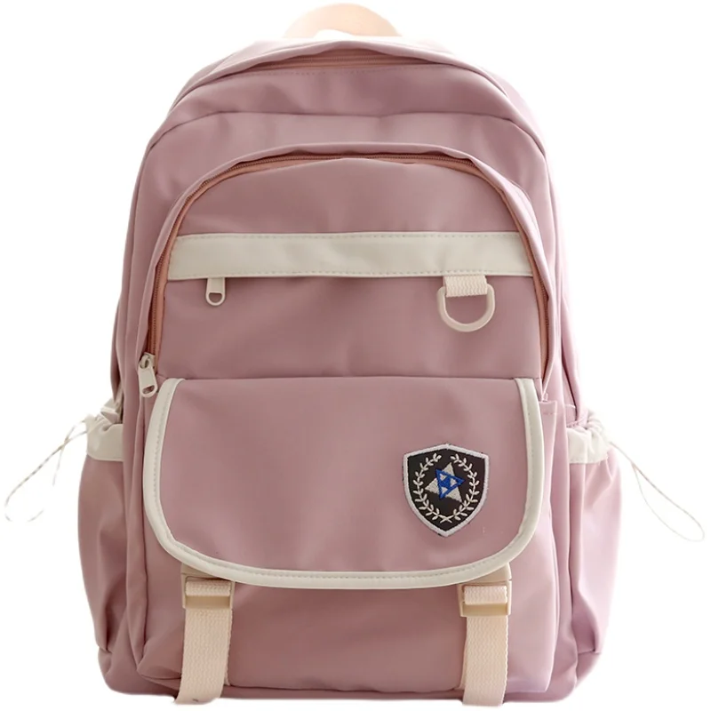 

New Waterproof Nylon Women Backpack Female Lovely Panelled Travel Bag Large Capacity Schoolbag for Girls 15inch Laptop Backpacks