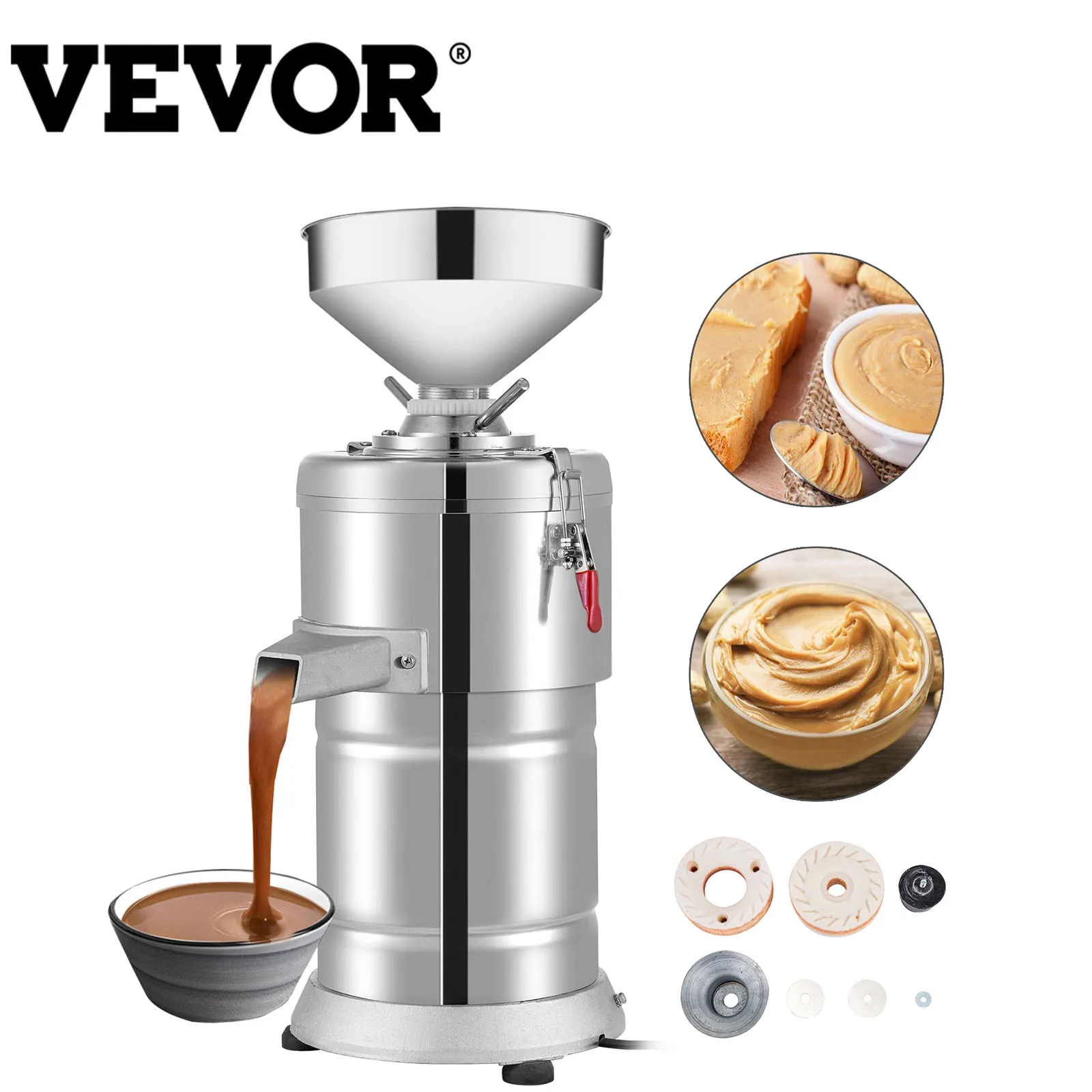 

VEVOR 15000g/h Electric Peanut Butter Machine Kitchen Appliances Stainless Steel Food Crusher Grinder for Commercial Sesame Nuts
