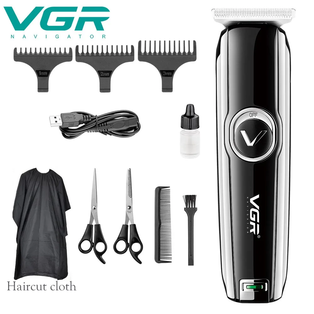 

VGR Electric Scissors Hair Clipper 0 Cutter Head Oil Head Carving Barber Scissors USB Electric Cordless Clippers