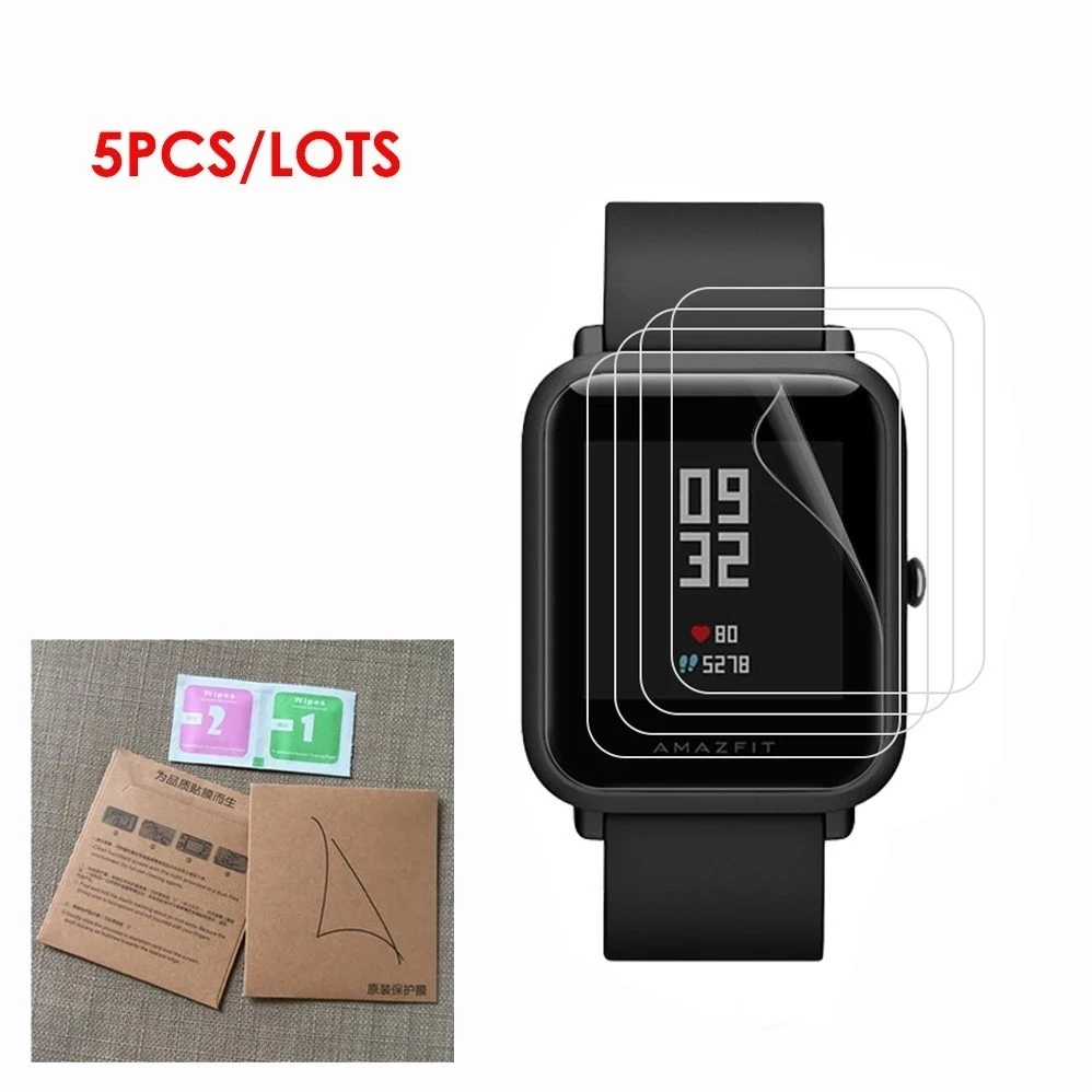 5 шт Мягкий ТПУ Полное покрытие экрана протектор для Xiaomi Huami Amazfit Bip бит Смарт часы Взрывозащищенная защитная пленка