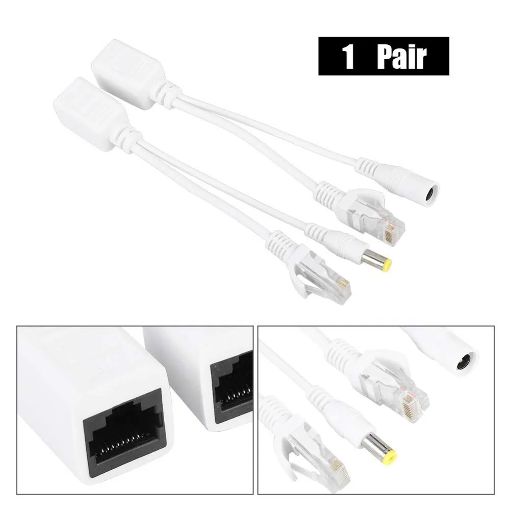 Адаптер питания POE RJ45 1 пара кабель Power Over Ethernet переходник инжектора сплиттер