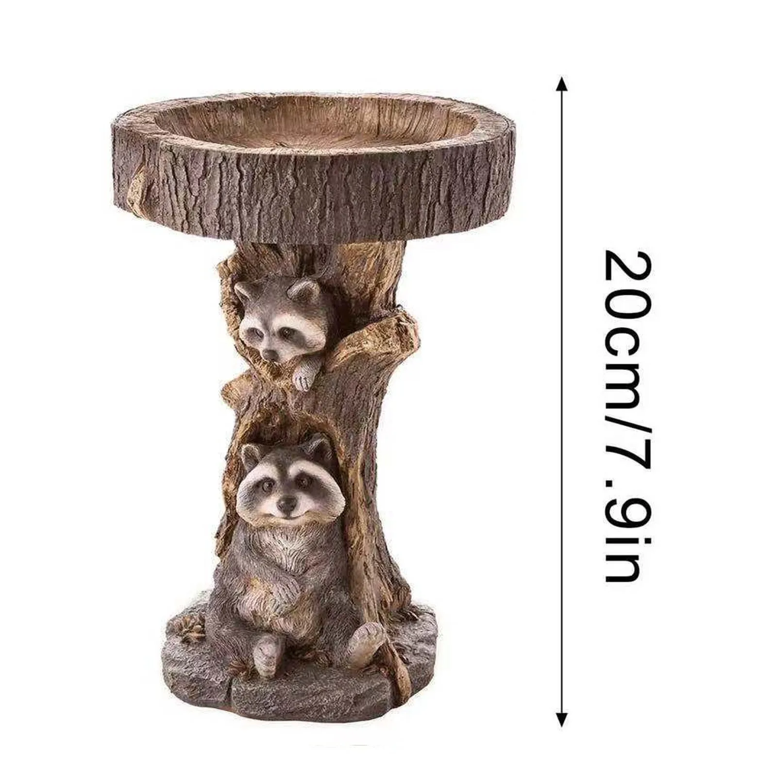 

Bird Water Feeder Resin Raccoon Owl Shape Bird Bath Drinking Feeder Decoration Artifact Hummingbird Feeder Garden Outdoor Bird