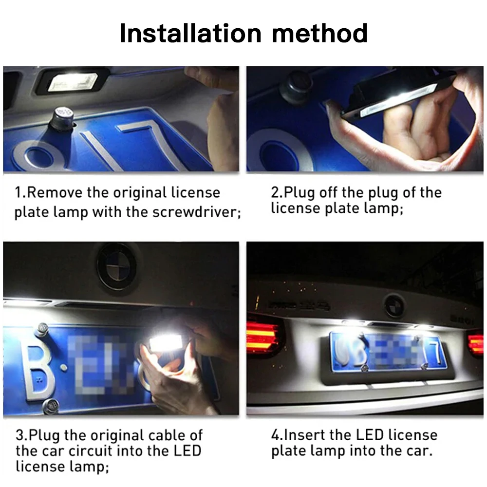 

LED License Plate Light Lamps White Exact Fit For Porsche Cayenne VW Touareg LED License Number Plate Light