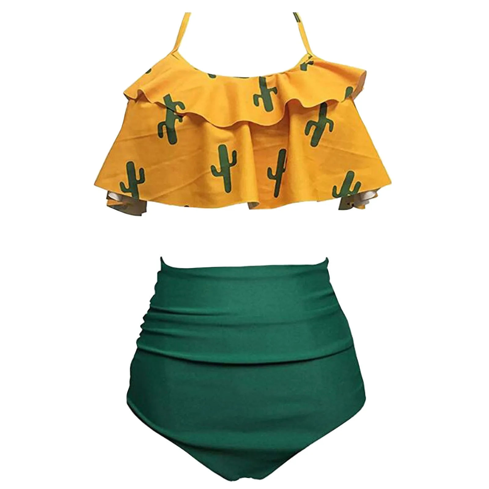 

Swimwears Women Sexy Leaf Print Split Swimsuit Beachwear Bathing Suit Bikinis 2021 Mujer maillot de bain femme