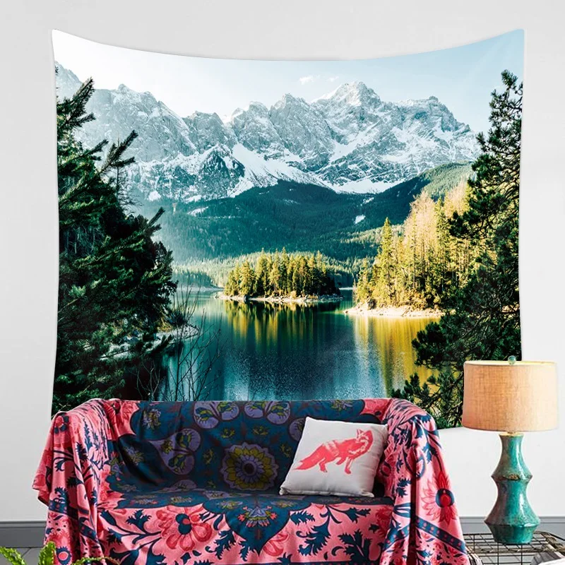 

Landscape Printed Tapestry Lightweight Polyester Fabric Home Wall Decor