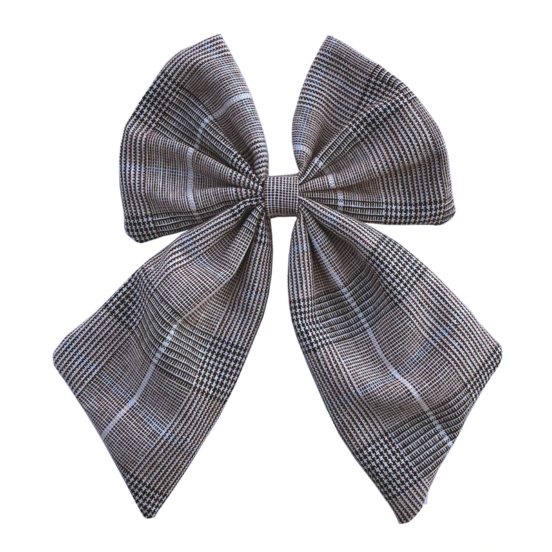 Vintage Plaid-030 Из хлопка и льна, банты, бутик волосы бант Заколки для волос в морском стиле лук заколки для волос для девочек Для женщин аксессуары для волос Головные уборы - Цвет: Vintage Plaid-030
