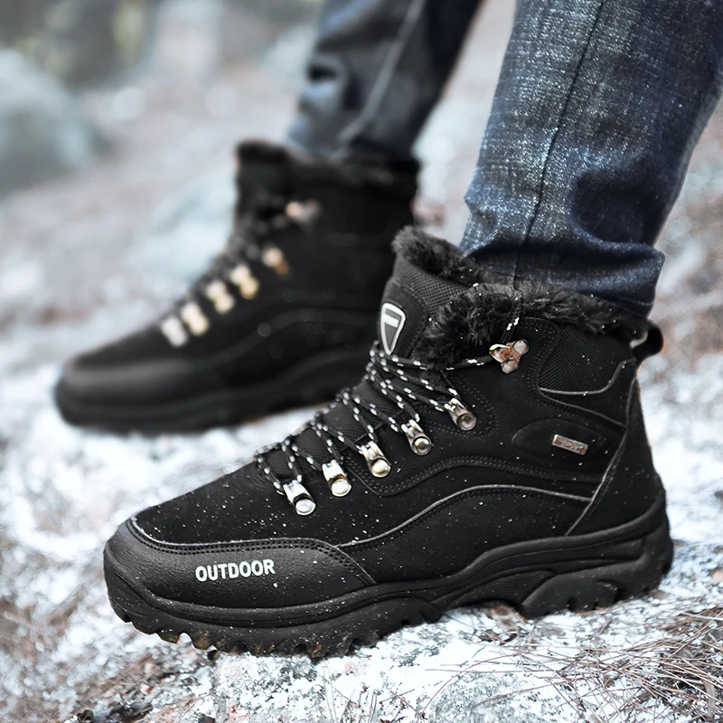 2020 новые зимние теплые мужские ботинки с высоким берцем на меху модные бархатные