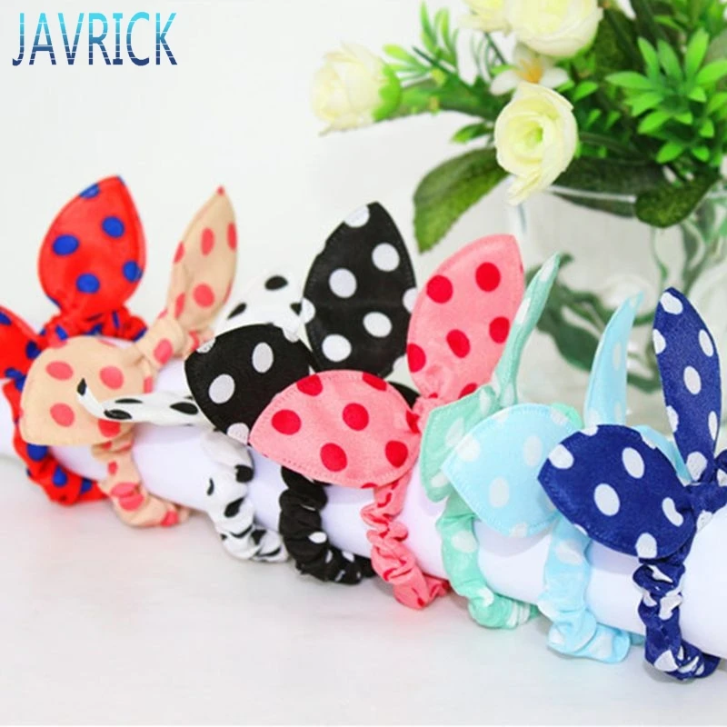 Резинка для волос в горошек с цветным принтом| |