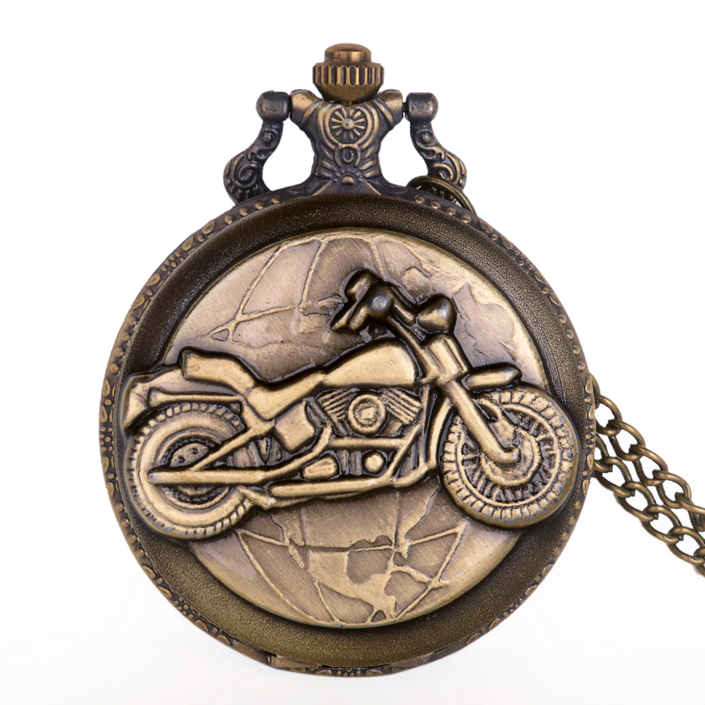 Top Brand Bronze Creative Quartz Antique Chain Pocket Watch Motor Cycle Bike for Men Women Children TD2045 | Наручные часы