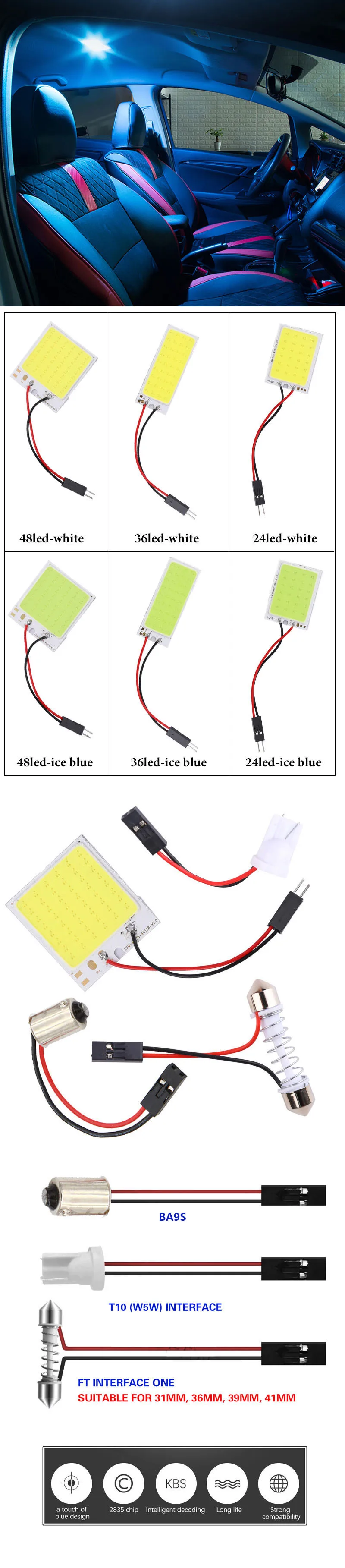 W5W светодиодный T10 C5W BA9S H21W 24 36 48SMD Автомобильный светодиодный автомобиль Панель лампы авто Интерьер Чтение лампа светильник купол с фестонами светильник AC/DC 12V