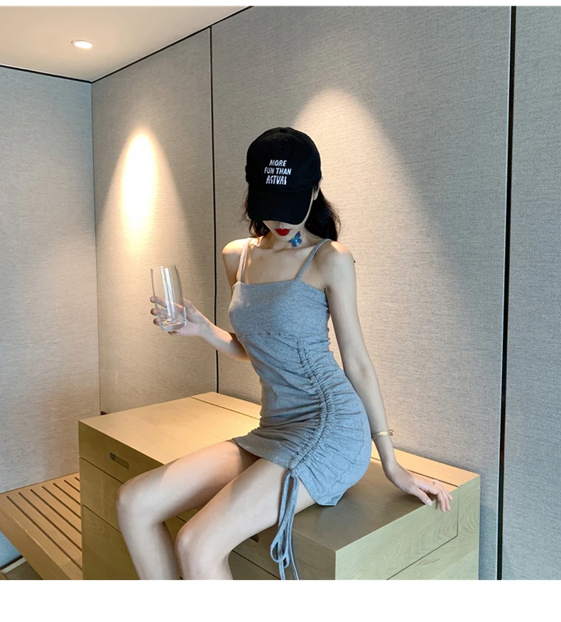 Slimming Popular Skirt Night Club Women's Dress with Draw-rope Suspender and Put-on Bodice Tight Bottom Summer 2019 New Style | Женская