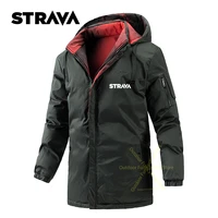 strava cycling jacket men waterproof men coat for winter hooded reversible medium long thick parkas snowjacket clothing clothes