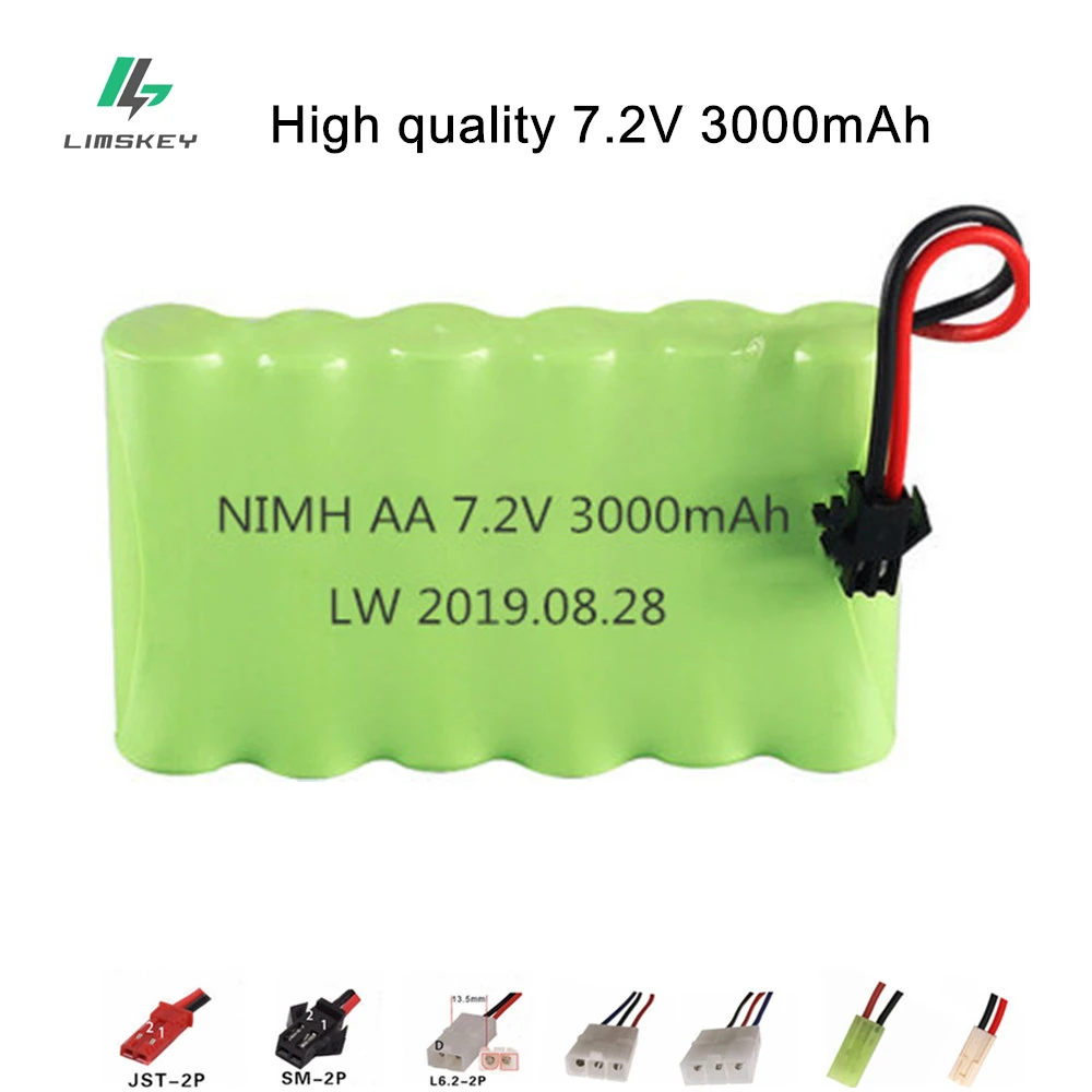 

3000mAh 7,2 v перезаряжаемая батарея для радиоуправляемых игрушек, танков, роботов, лодок, ружья Ni-MH AA 700mAh 7,2 v, аккумулятор для радиоуправляемой ло...