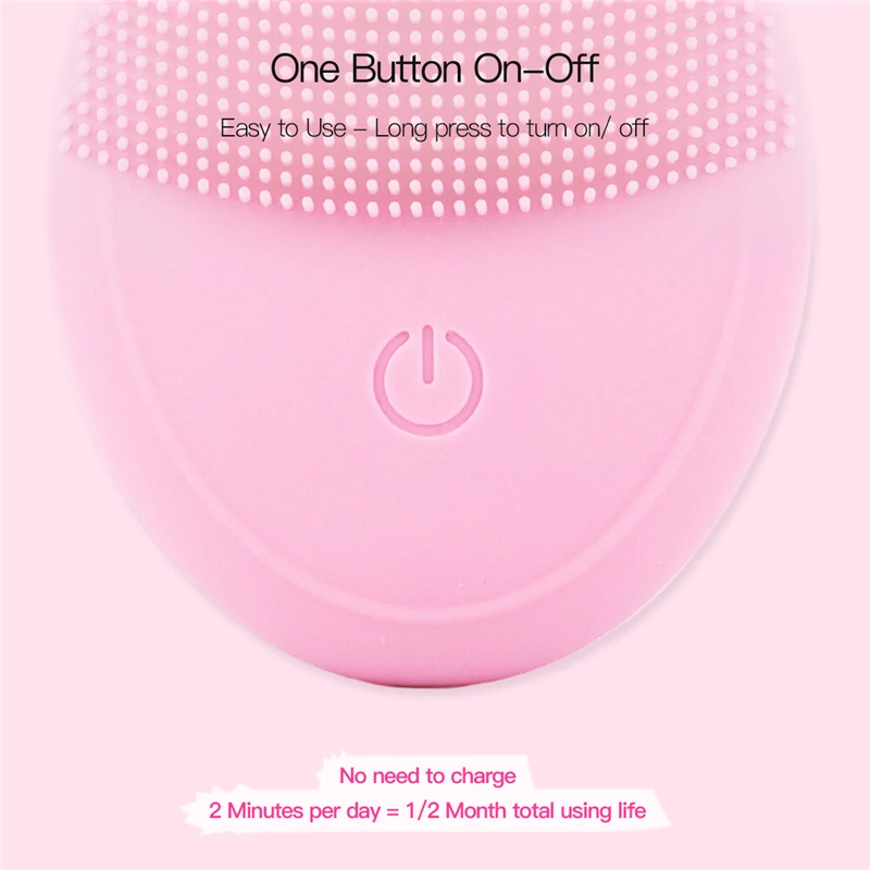 Электрическая щетка для чистки лица мини силиконовый USB Перезаряжаемый