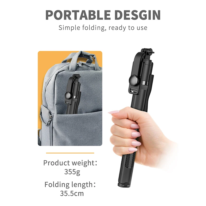 

RUZSJ Aluminum PC Bluetootht Tripod for Phone, With Monopod Stabilizer Selfie Stick 1.5cm Suitable Huawei Gimbal Smartphone