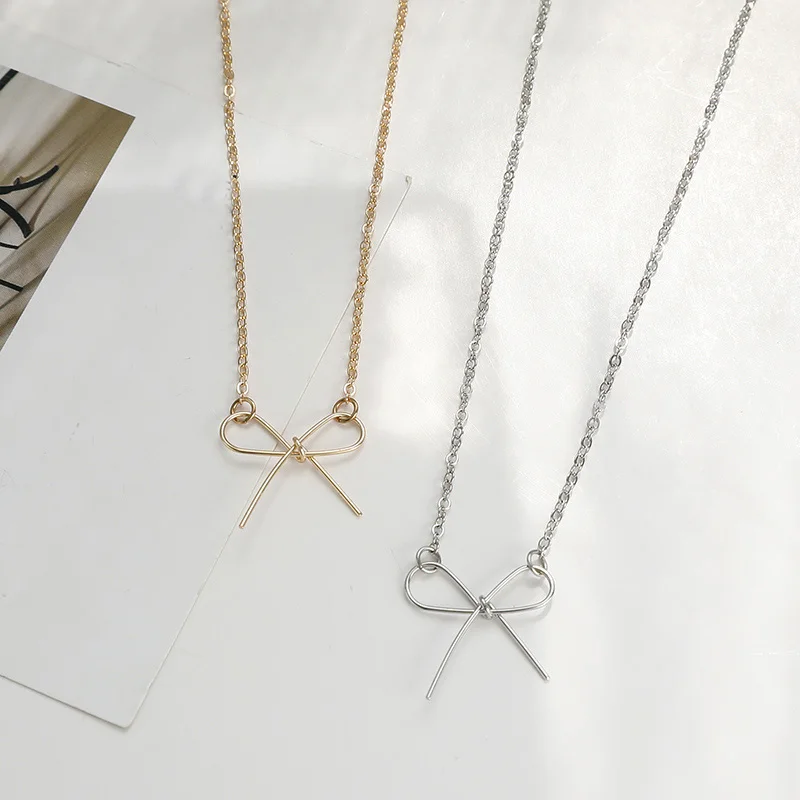 

Bowknot Necklace Women's Trendy Cold Wind Simple Temperament Short Style Niche Elegant Clavicle Chain