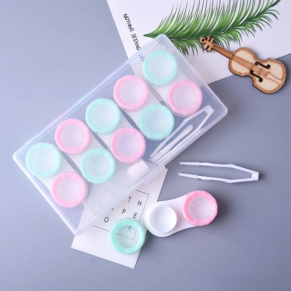 

Eyewear Soak Lovely Small Contact Lenses Storage Case Clear Portable Holder Contact Lens Box