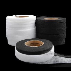 70Yards 1cm 2cm White Black Double Sided Sewing Accessory Adhesive Tape Cloth Apparel Fusible Interl in Pakistan