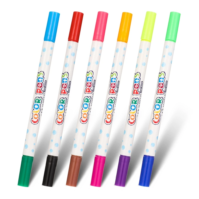 6 шт./компл. двойная головка 12 цветов детская живопись Нетоксичная моющаяся