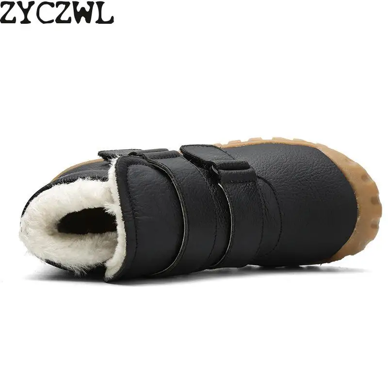 Зимние детские ботинки для мальчиков 2019 Модные ботильоны снега походная обувь с