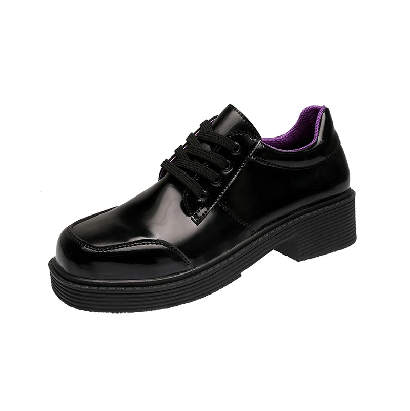 

British Style Shoes Woman Flats Oxfords Modis Clogs Platform Square Toe Casual Female Sneakers All-Match Preppy Dress Leather 20