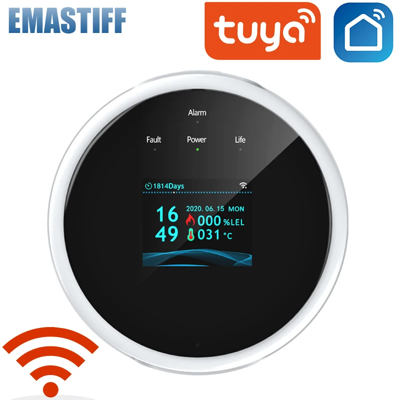 Смарт-Датчик природного газа Tuya с Wi-Fi бытовой смарт-детектор утечки сжиженного