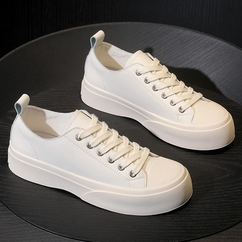 

Promotion 2020 New Autumn Top Cowhide Thick Bottom Increase Shoes Women Shoes Casual Shoes Sneakers Women Genuine Leather Shoes