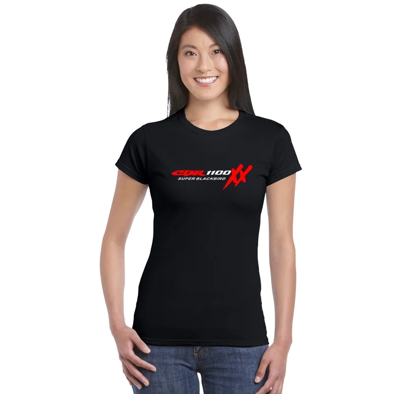 Мотоциклы женская футболка Топ CBR 1100 супер черный Дрозд XX Женские хипстерские