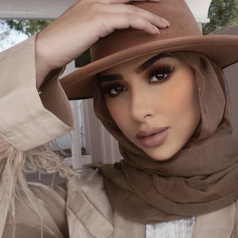 Фото 2021 мусульманский хиджаб Женская шаль морщинка пузырьковый хлопковый шарф тюрбан