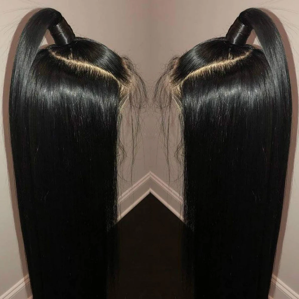 

Websterwigs Silk Straight Lace Wigs Heat Resistant Black Cosplay Wig Natural Medium Brown Lace Frontal Long Synthetic Wig