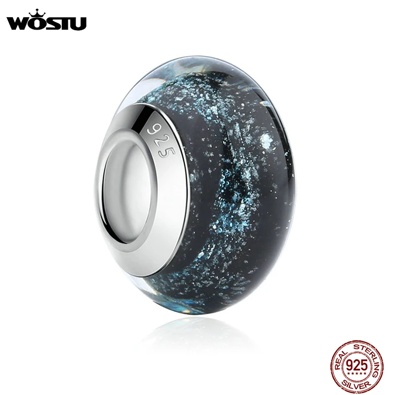 Черные светящиеся муранские стеклянные шарики подходят к оригинальному wst