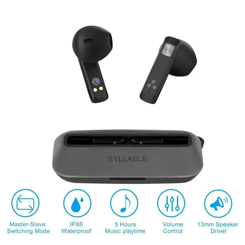 

SYLLABLE S8 TWS Wireless Bluetooth Earphones 4-core Double Moving Coil Stereo Headphones With Charging Bay