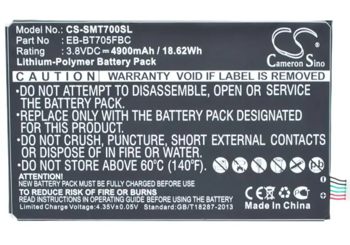 

cameron sino 4900mah battery for SAMSUNG Galaxy Tab S 8.4 WiFi Klimt SC-03G SM-T700 SM-T705 SM-T705C SM-T705D SM-T705M SM-T705Y