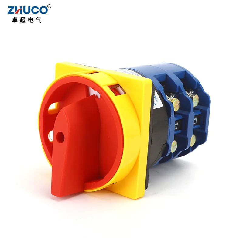 

ZHUCO SZW26-125A 2GS 88X88mm Panel Universal Changeover Power Cut-off Padlock 2 Position 2 Phase Cam Select Switch